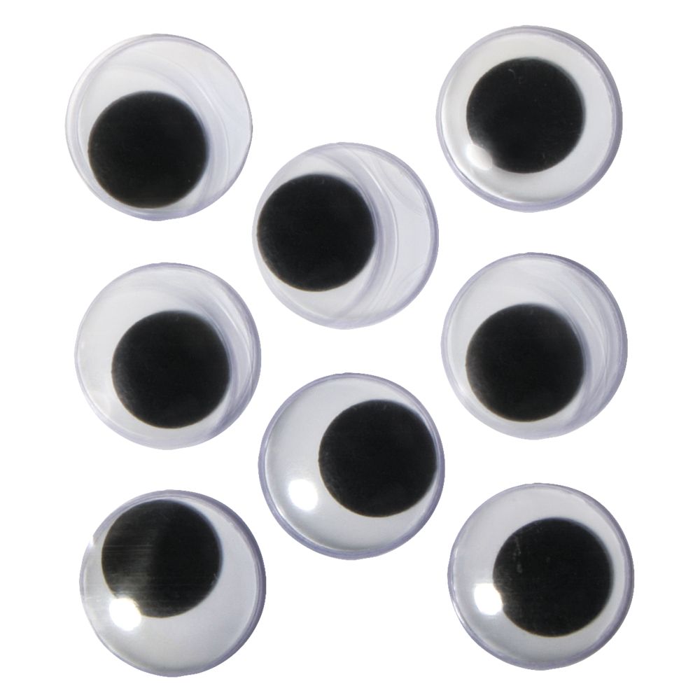 Wackelaugen aus Kunststoff rund schwarz weiß 20mm 10 Stück