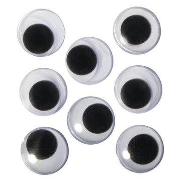 Wackelaugen aus Kunststoff rund schwarz weiß 20mm 10 Stück
