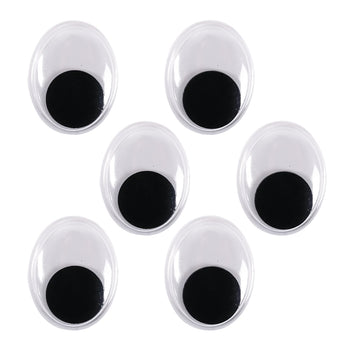 Wackelaugen oval schwarz weiß 14x18mm 8 Stück
