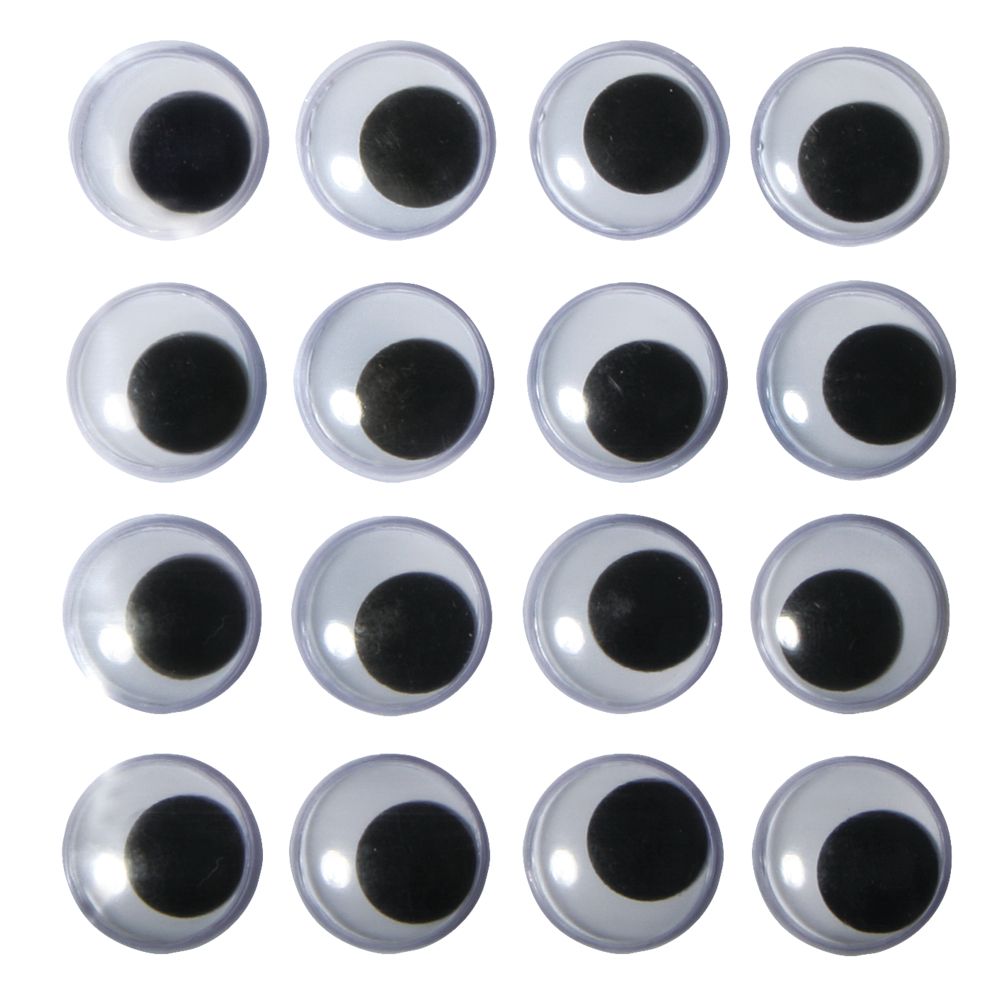 Wackelaugen aus Kunststoff rund 14 mm 50 Stück