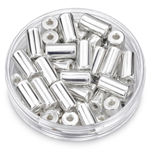 Wachsperle Walze silber 4x9mm 35 Stk./Dose