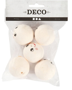 Wattegesichter, 40 mm, 5 Stück/Verpackung