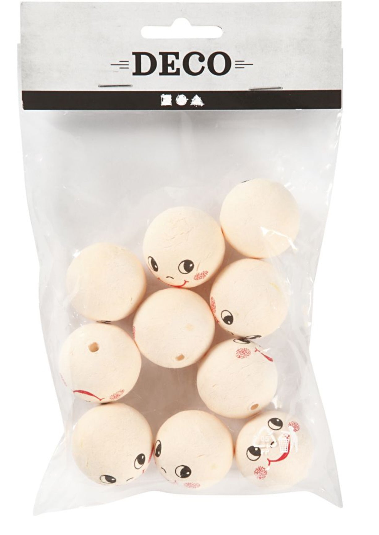 Wattegesichter lachend hellbeige 22 mm 10 Stück / Packung