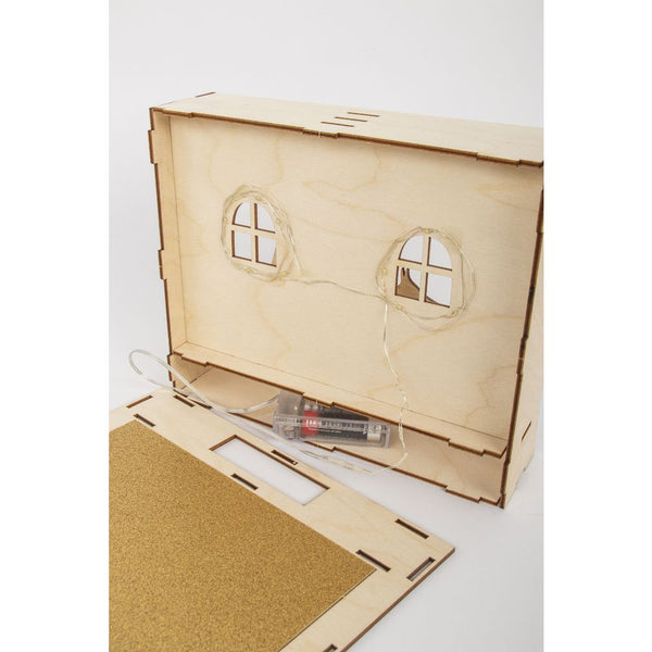 Weihnachtskrippe Holzbausatz DIY 3D Motivrahmen 24x24x6,3cm