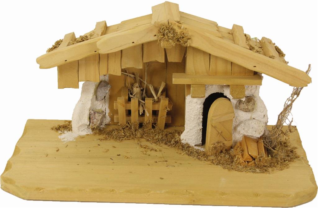 Weihnachtskrippen-Stall Kötzting 30x15x16,5cm