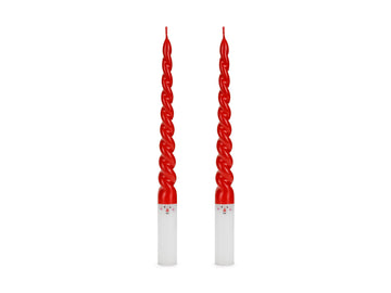 Santa Candle Weihnachtsmann-Kerze Stabkerzen 2 Stück rot/weiß 25cm