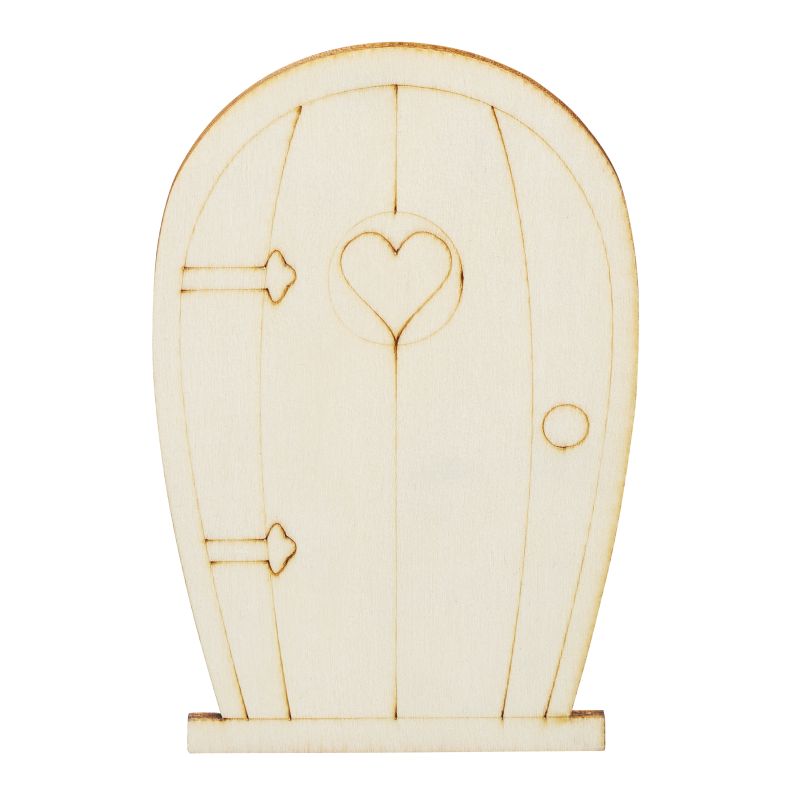 Holztüre V Miniatur  6,4x10x0,3cm natur