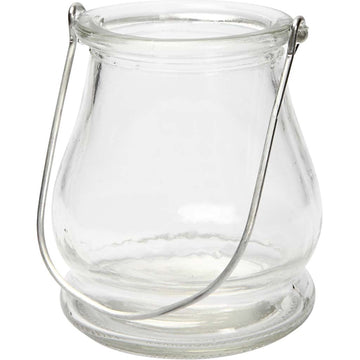 Windlichtglas bauchig, 10 cm Glaslaterne Teelichtglas