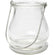 Glaslaterne Windlicht bauchig transparent mit Drahtbügel 10cm