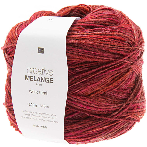 Rico Creative Melange Aran WONDERBALL Wolle 200g / 640m
