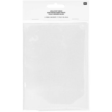 Zählstoff weiß 100% BW 28 count 11-fädig 46x46cm
