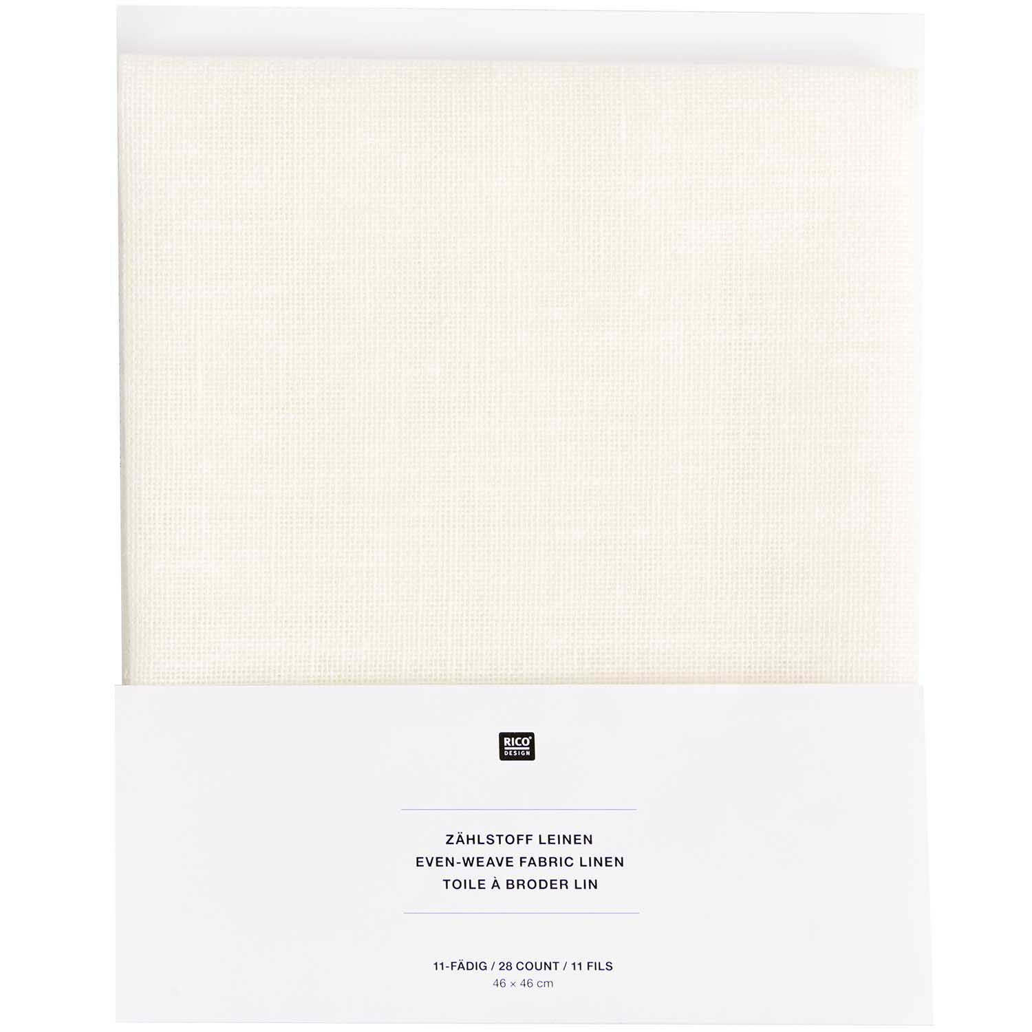 Zählstoff SB Leinen weiß 46x46cm 11-fädig 100% Leinen