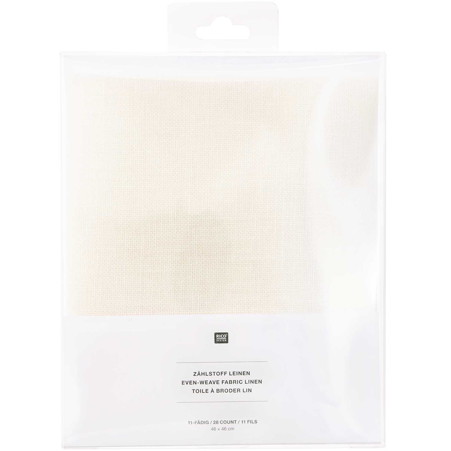 Zählstoff SB Leinen weiß 46x46cm 11-fädig 100% Leinen