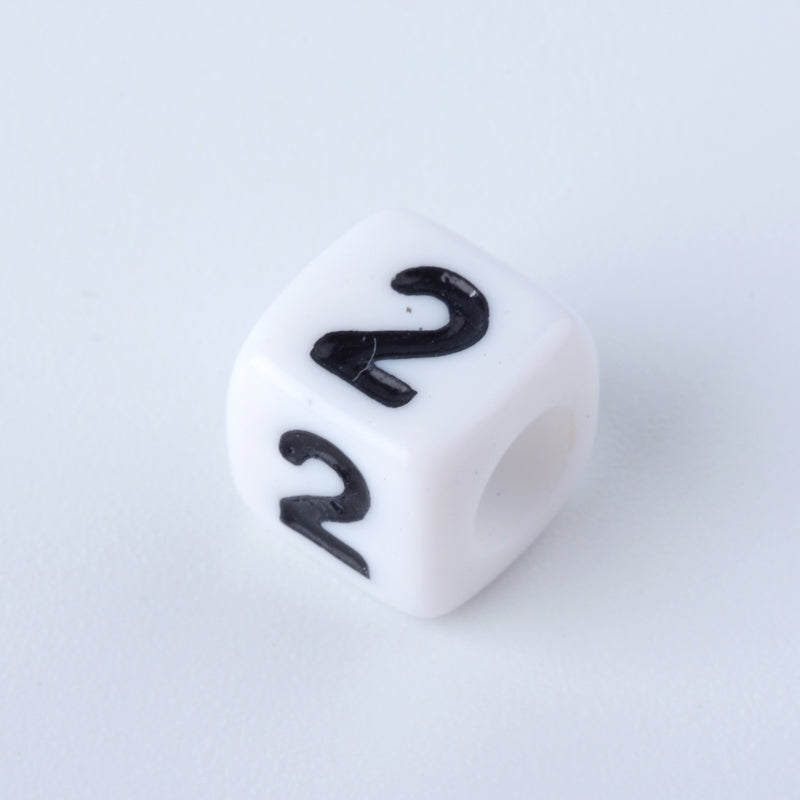 Zahlenperlen Acryl Würfel opak 7x7mm 1 Stück