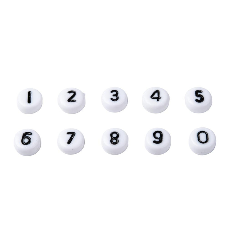 Acrylperlen-Set Zahlen 0~9 7x4mm 720 Stück/Box