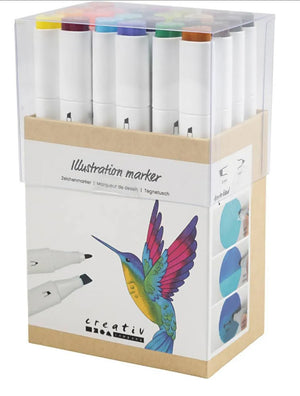 Zeichenmarker auf Alkoholbasis Strichstärke 1mm-8mm 24 Stück/ Packung