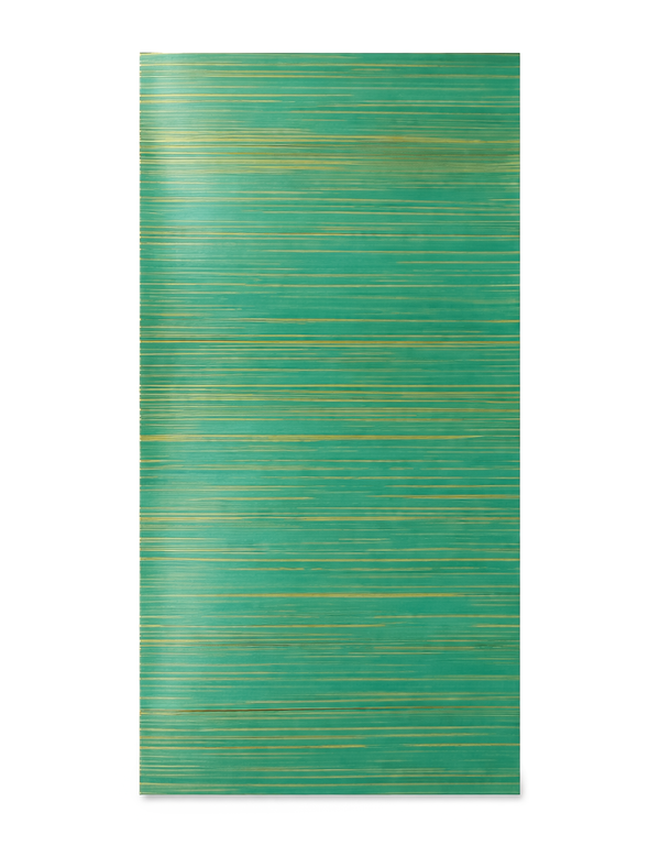 Zera-Wachsplatte handbemalt gestreift türkis-gold 200x100x0,5mm 1 Stück