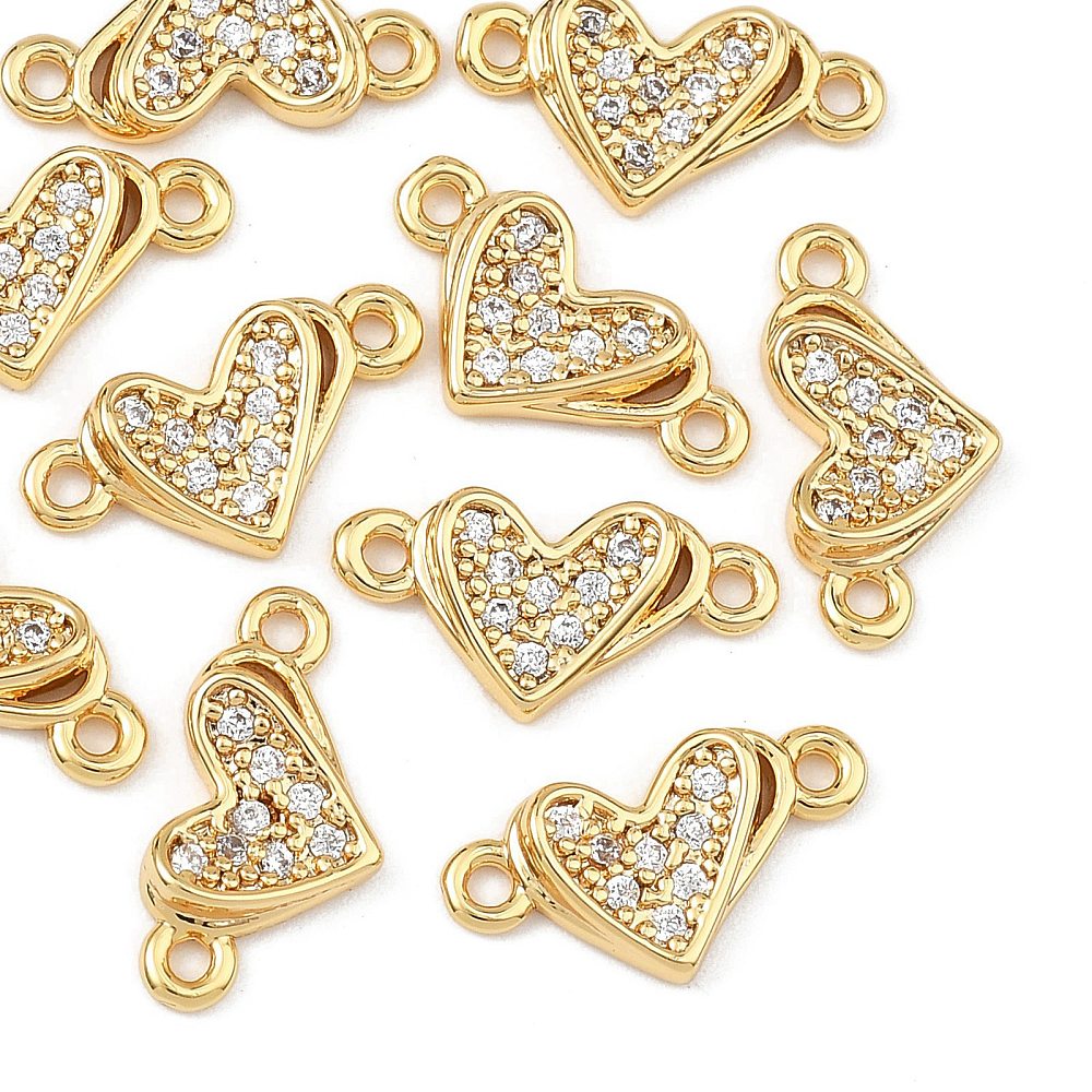 Zirkonia Herz-Zwischenteil Connector Charm 13x7mm 1 Stück