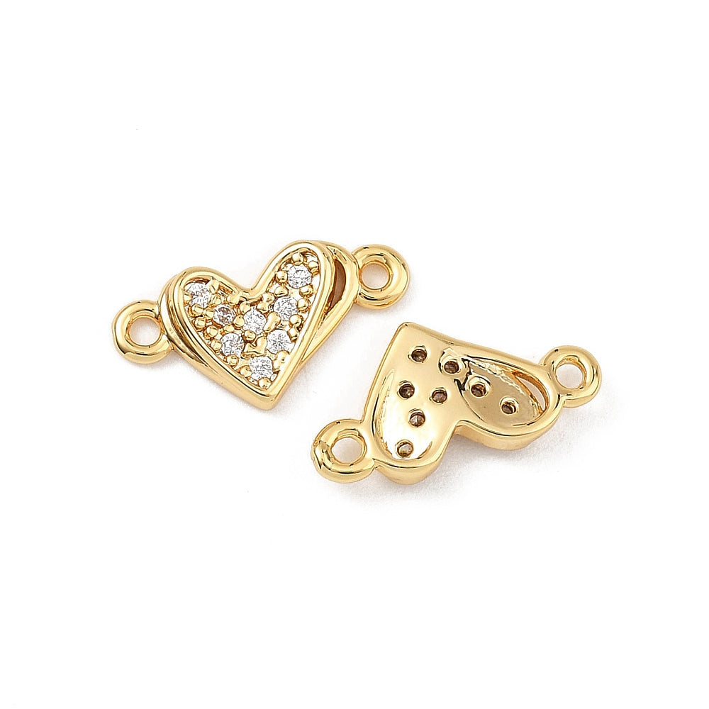 Zirkonia Herz-Zwischenteil Connector Charm 13x7mm 1 Stück