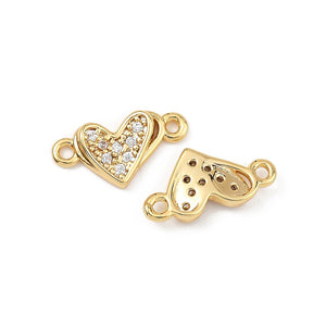 Zirkonia Herz-Zwischenteil Connector Charm 13x7mm 1 Stück