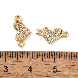 Zirkonia Herz-Zwischenteil Connector Charm 13x7mm 1 Stück