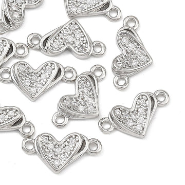 Zirkonia Herz-Zwischenteil Connector Charm 13x7mm 1 Stück