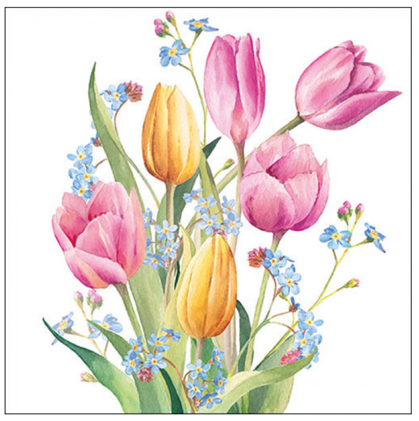 Servietten Tulips Bouquet FSC Mix 20 Stück pro Päckchen 33x33cm