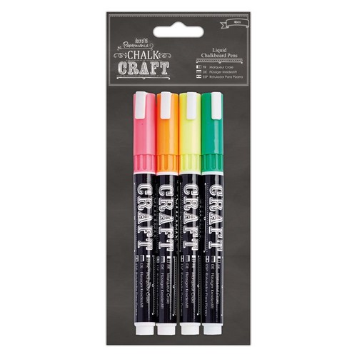 Flüssige Kreidestifte NEON Set 1-2mm Spitze Chalkmarker 4 Stück