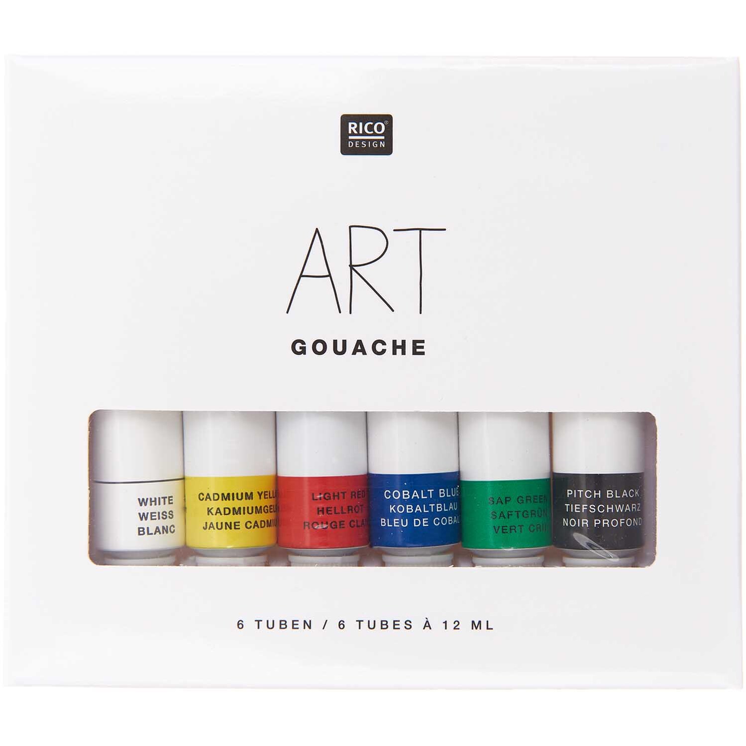 Art Gouache Farben Set 6 Tuben á 12ml