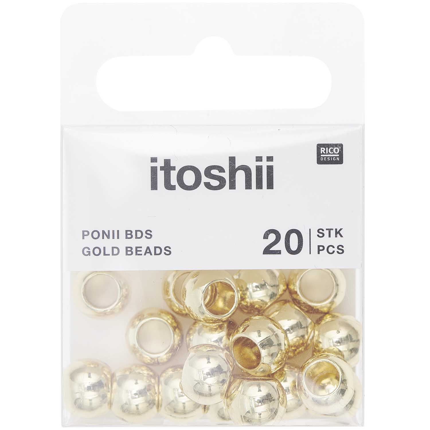 Ponii Beads goldfarben Großlochperlen aus Metall 9x7mm 20 Stück 