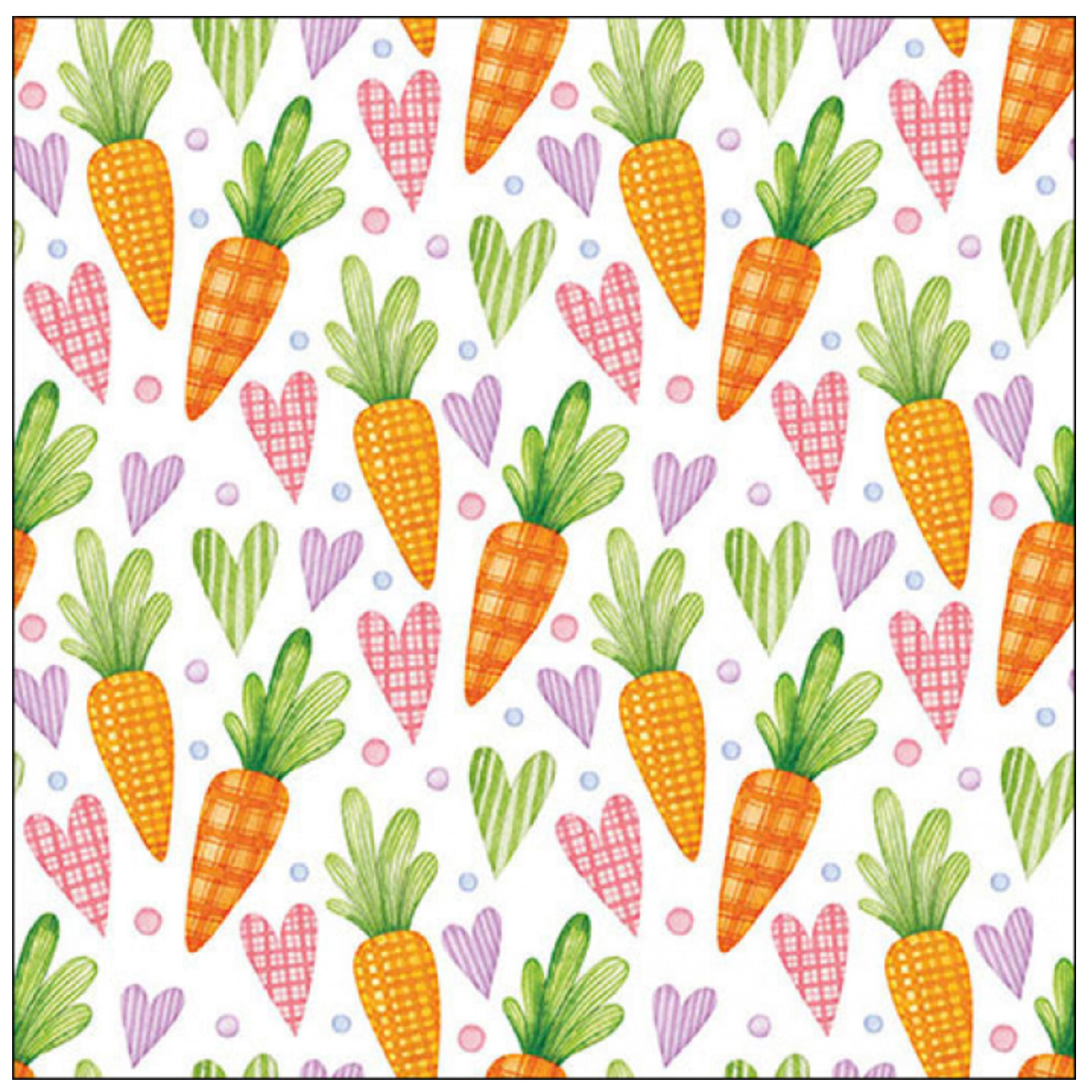 Servietten  Carrots and Hearts white FSC Mix 20 Stück pro Päckchen 33x33cm