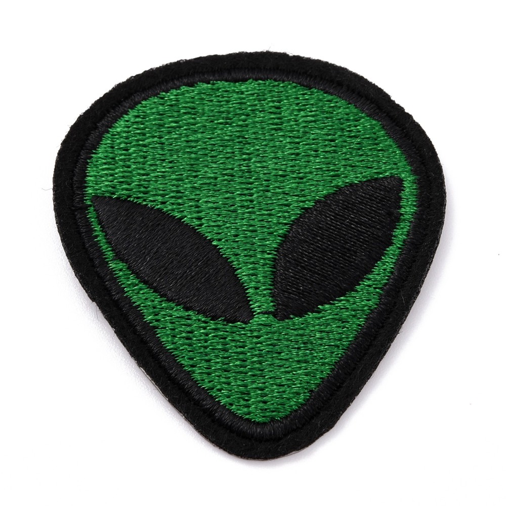 Patch Alien grün Aufbügeln/Aufnähen 52x43x1,5mm