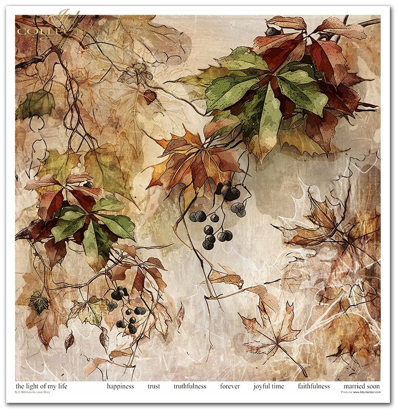 Papiere für Scrapbooking  Autumn Love Story 310x320 mm 200 g/m2 10 Stück 