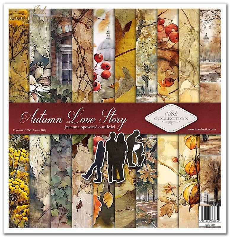 Papiere für Scrapbooking  Autumn Love Story 310x320 mm 200 g/m2 10 Stück 