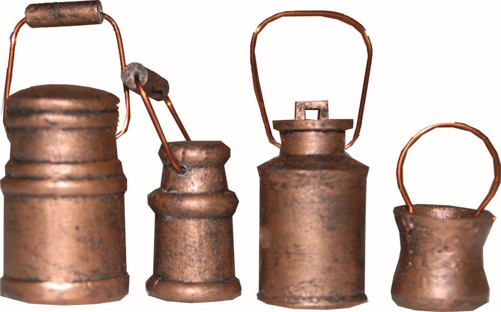 Milchkannen-Set kupfer 3-8 cm