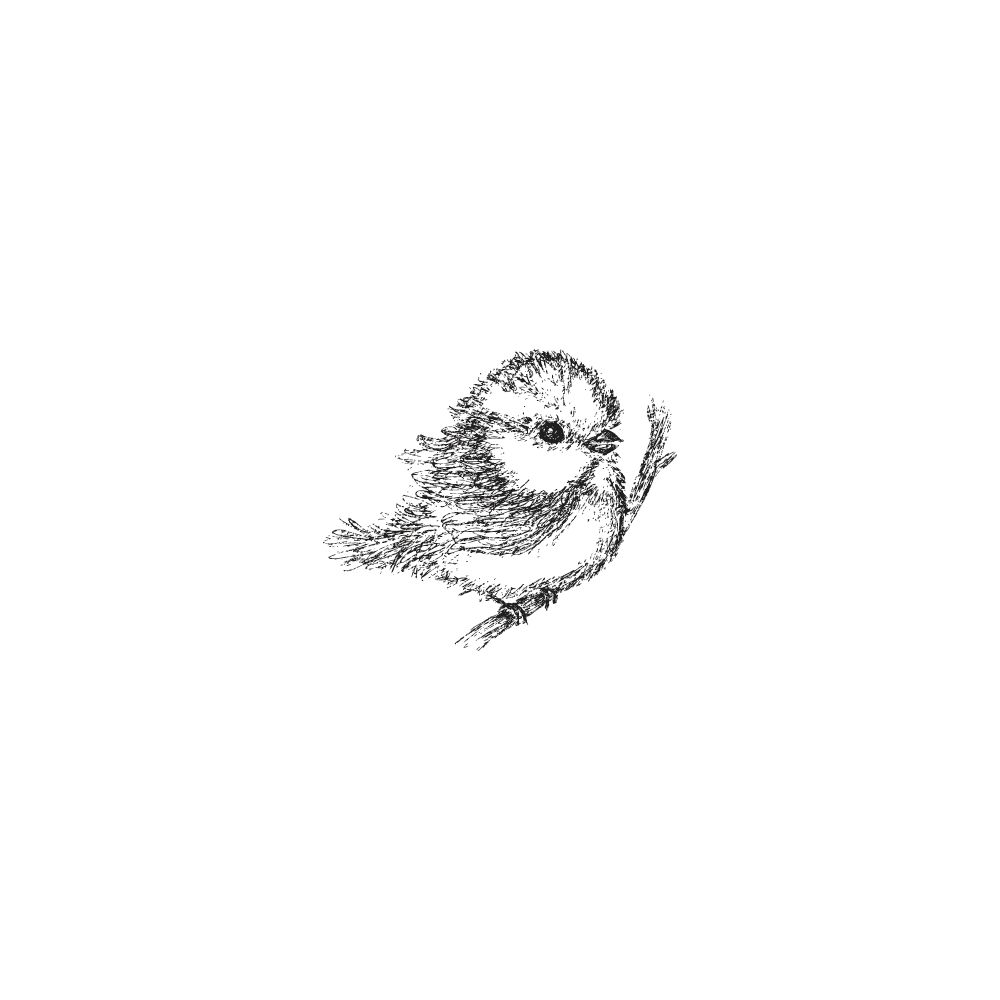 Stempel Birdie mit Holzgriff 3cm ø