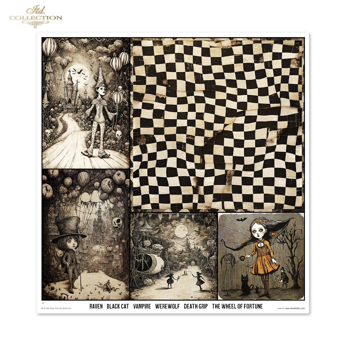 Scrapbooking Papier-Set Tales from the dark Fair 11 Blatt 200g 320x310mm