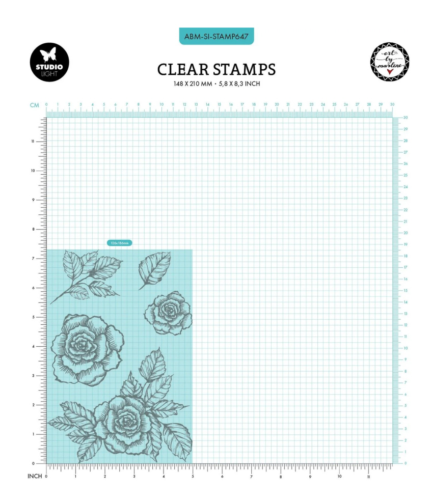 Studio Light Signature Collection Silikonstempel Garden romance- Rosen 15,24x20,32 cm 5-teilig