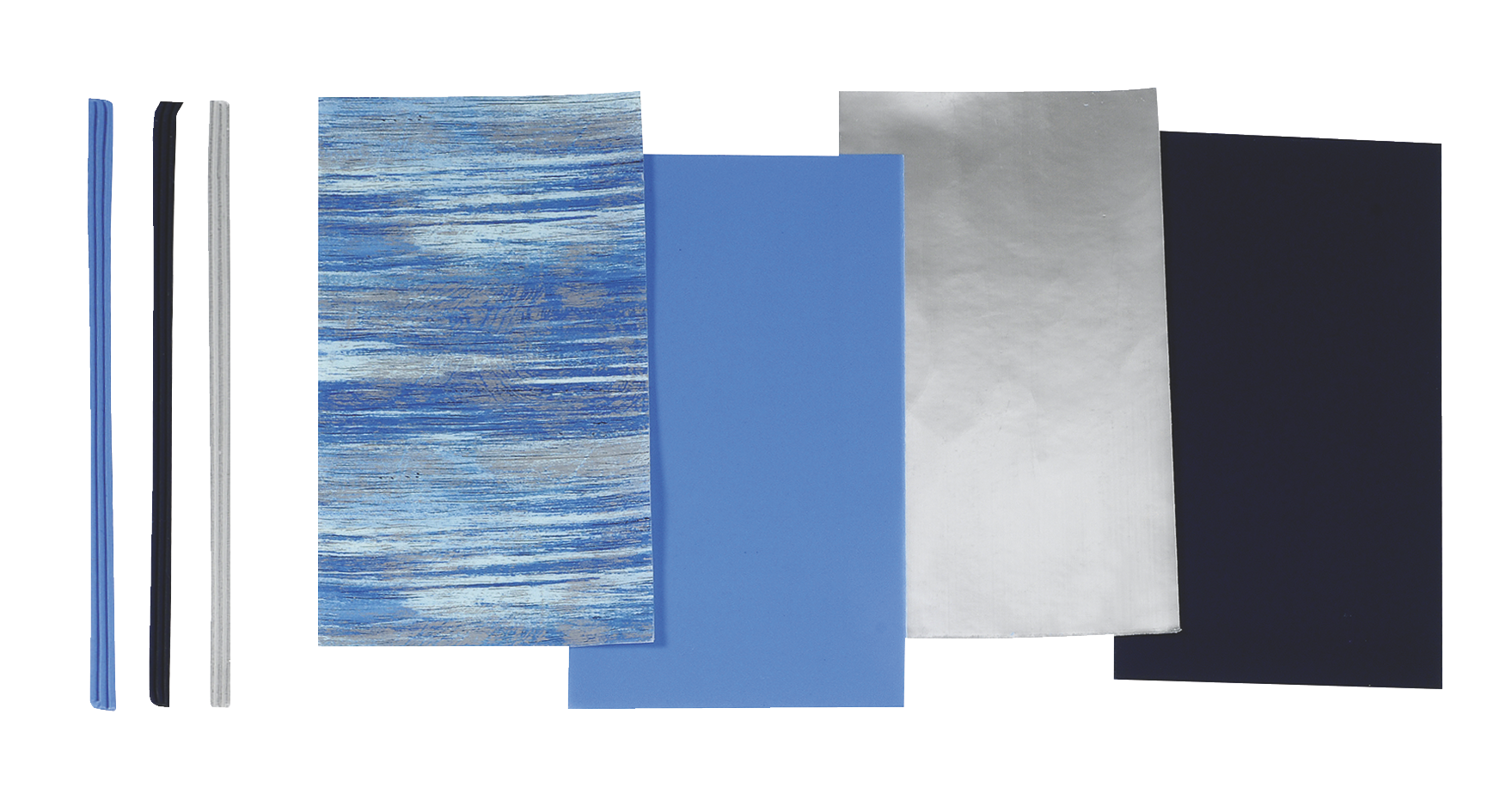 Wachsplatten-Sortiment "Sortierung Blau" Wachsplatten: 175 x 80 x 0,5 mm Wachsstreifen: 175 x1mm