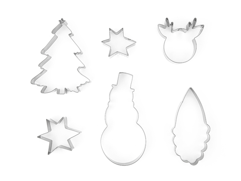 Ausstechformen Frohe Weihnachten Set 5-8,5 x 4,5-13 cm 6 Stück 