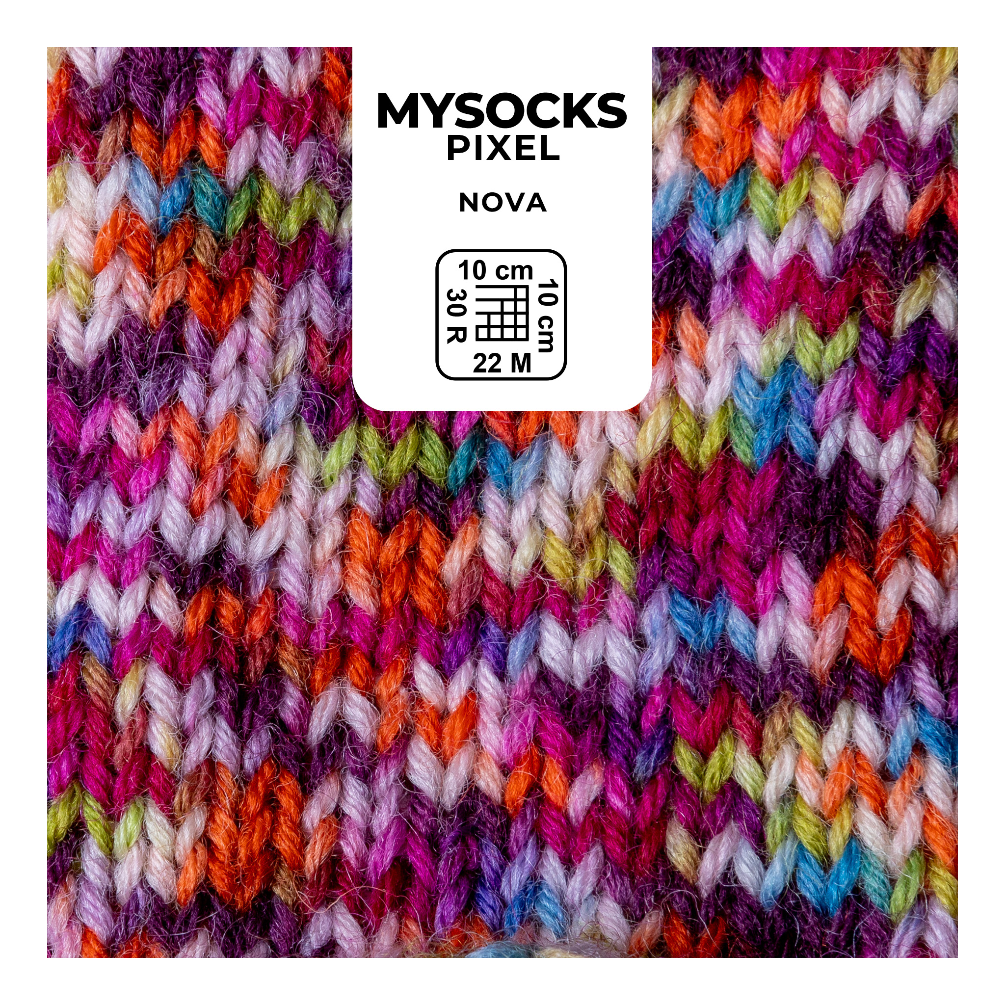 MyBoshi Mysocks Pixel Sockenwolle Aloeveraduft 6-fädig 75% Schurwolle und 25% Polyamid sehr strapazierfähig 