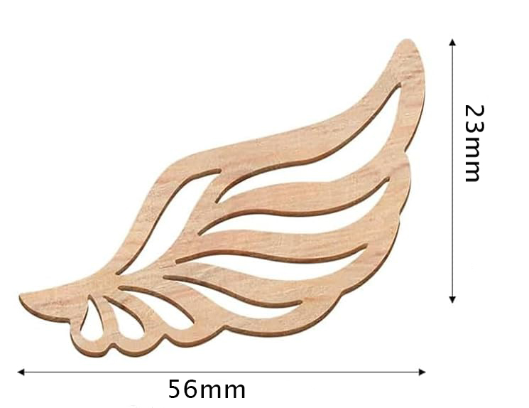 Engelflügel aus Holz Lasercut 23x56mm 10 Stück 