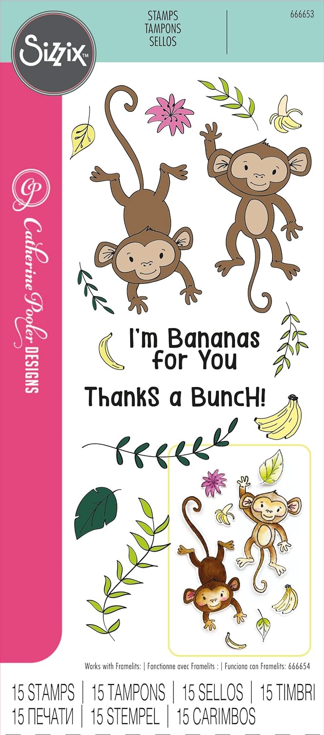 Sizzix™ Stempelset Going Bananas transparent 15 Stück von Catherine Pooler