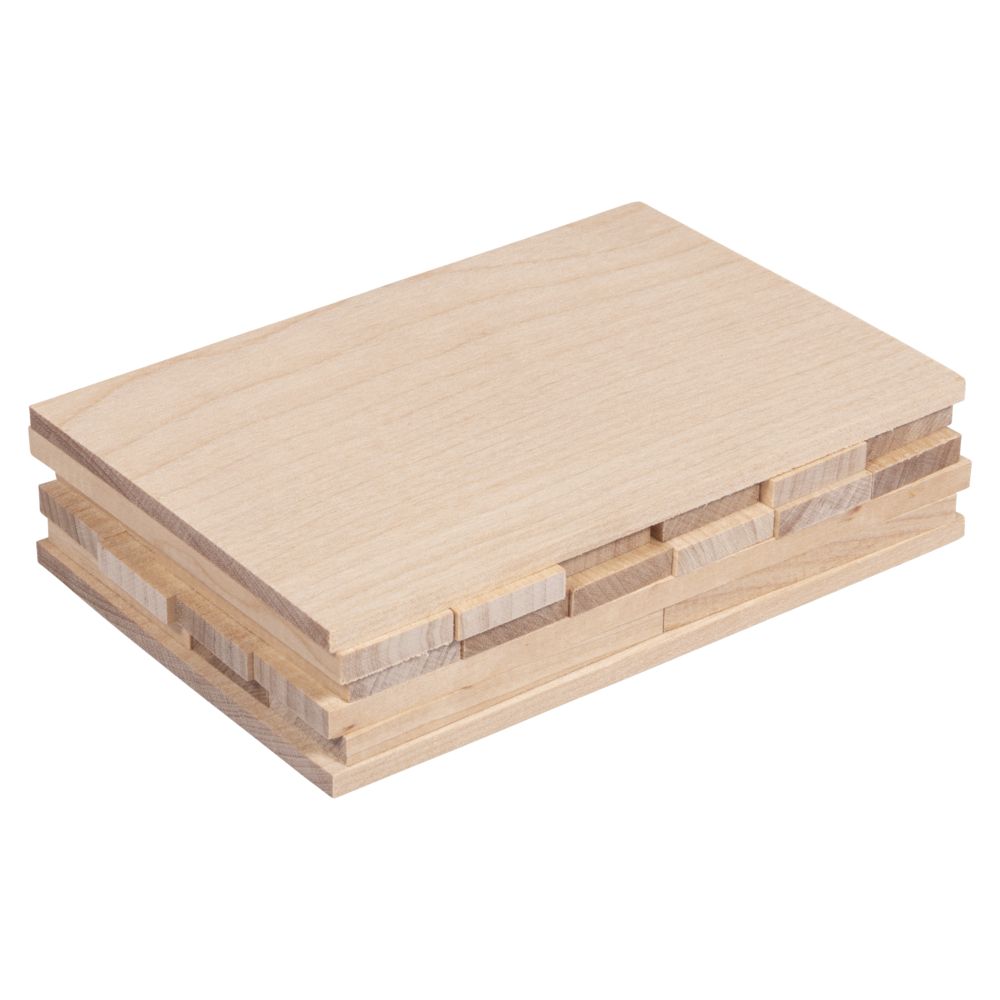 Holz Set Klötzchen natur Platten FSC 100% Mini  34 Teile 1Set