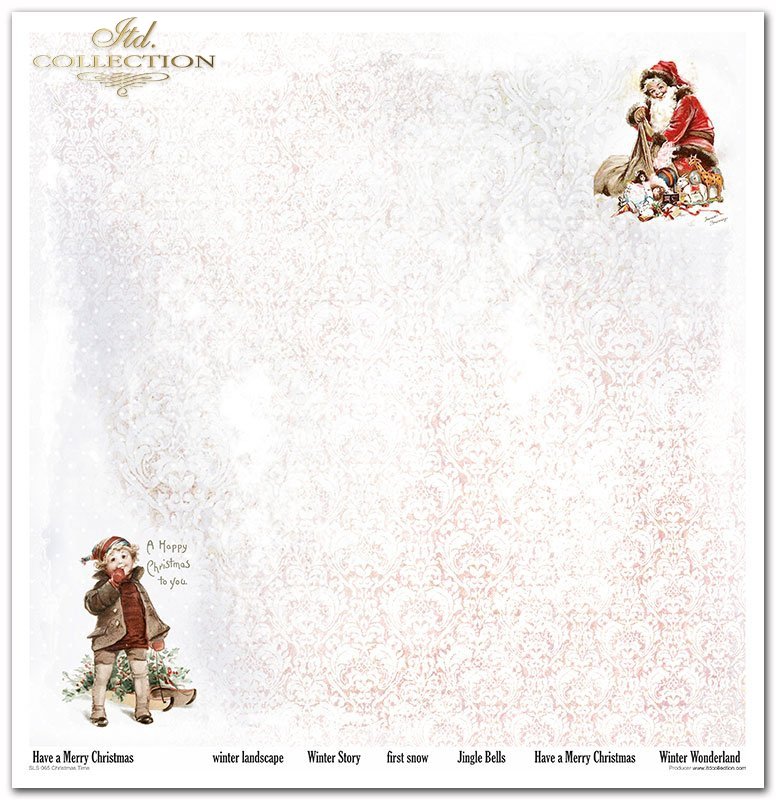 Scrapbooking Papier Christmas Time Set 310x320 mm 200 g/m2 10 Stück 