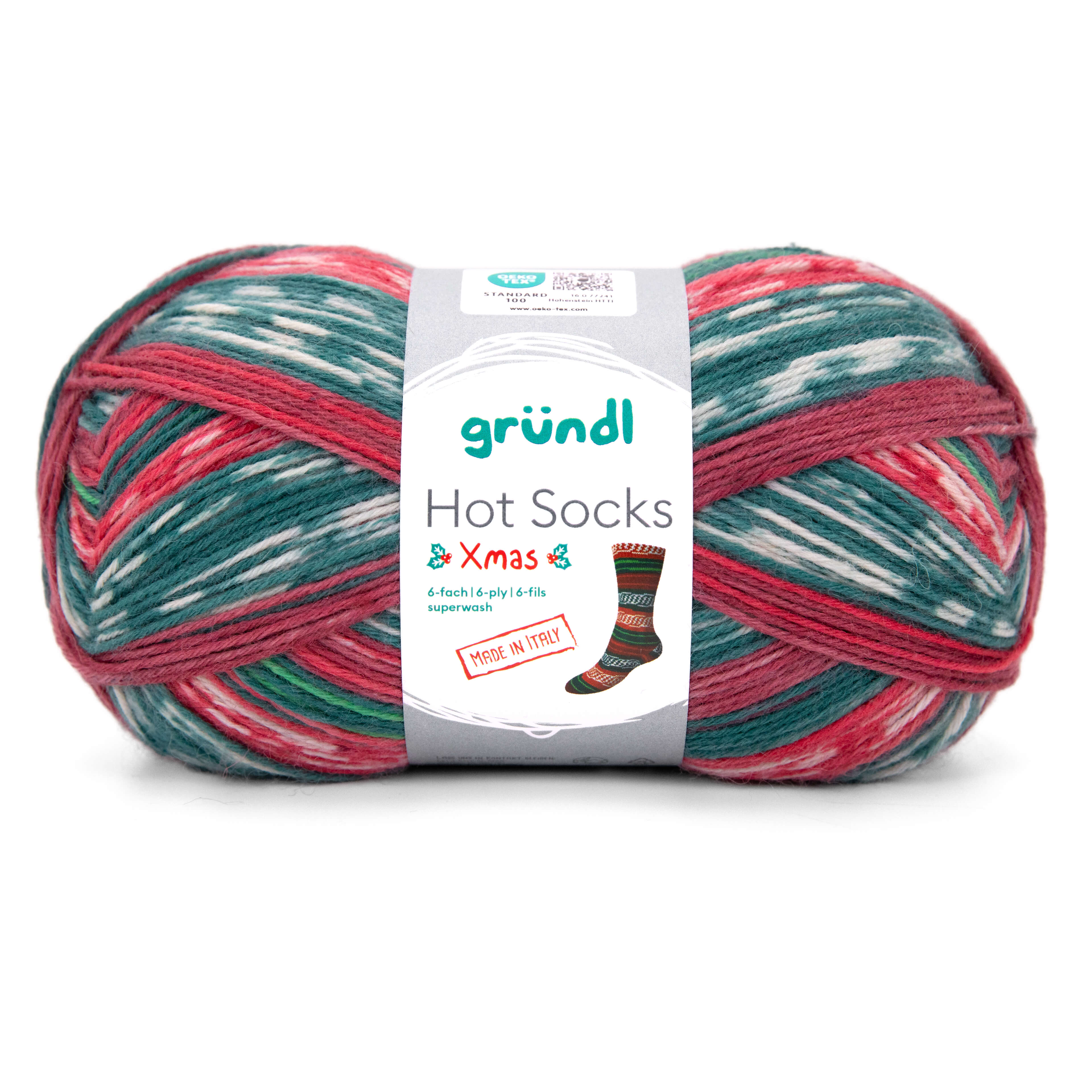 Gründl Hot Socks Weihnsachts-Sockenwolle superwash 150g 375m