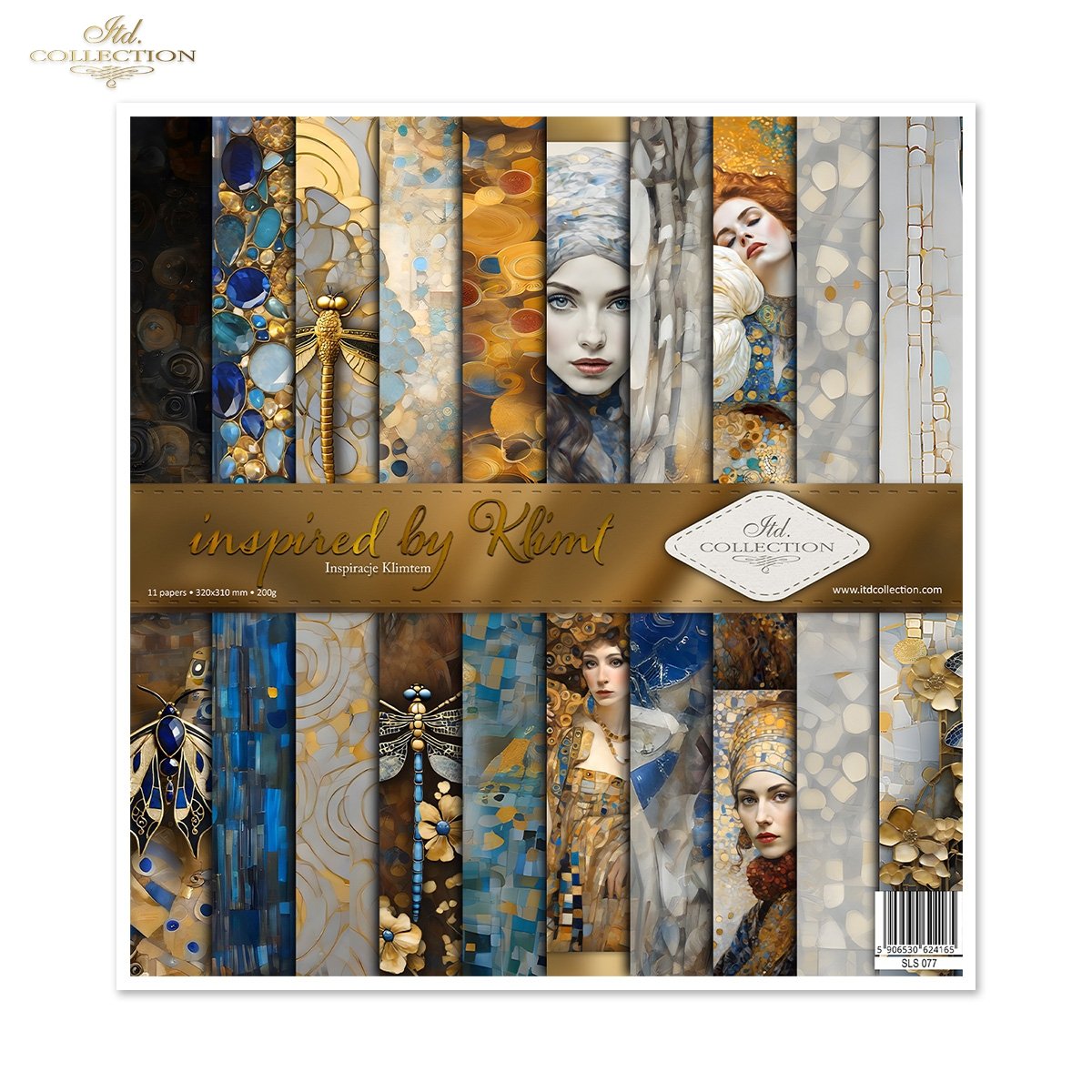 Scrapbooking Papier Inspired by Klimt Set 310x320 mm 200 g/m2 10 Stück 