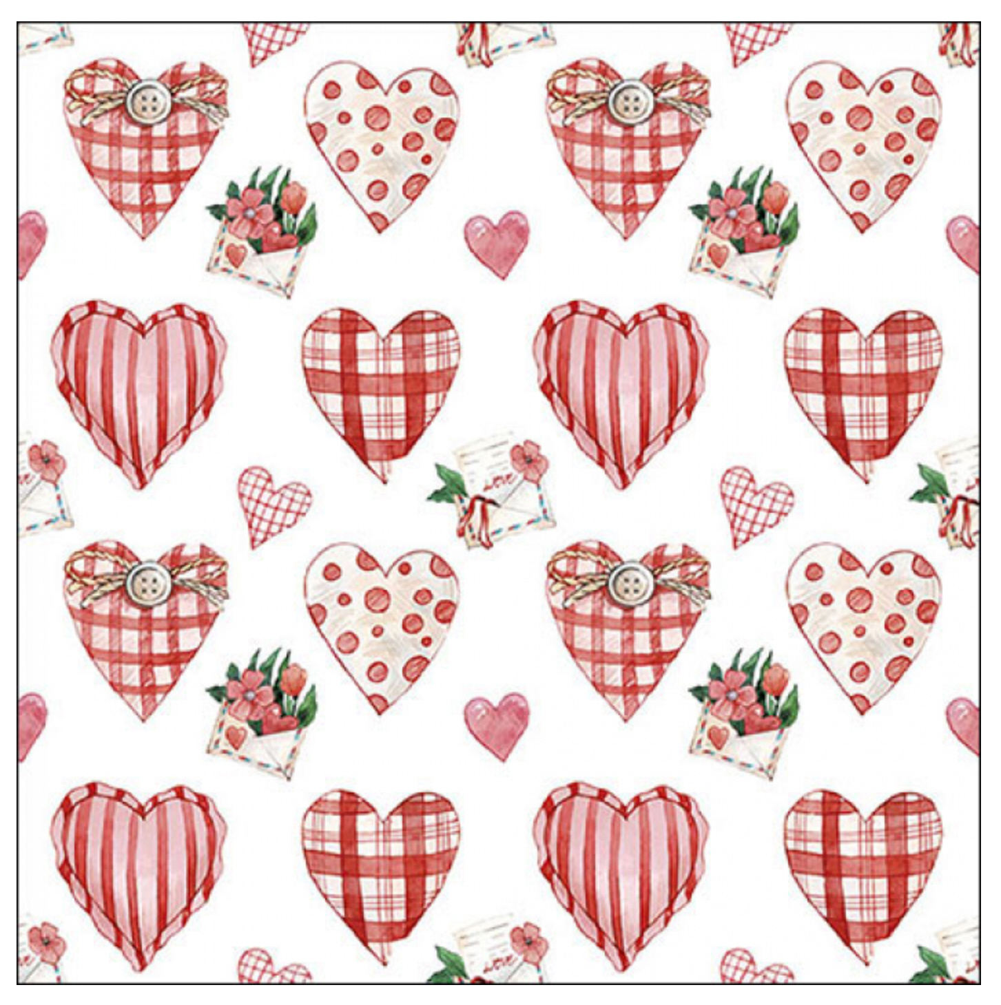 Servietten Lovely Hearts FSC Mix 20 Stück pro Päckchen 33x33cm