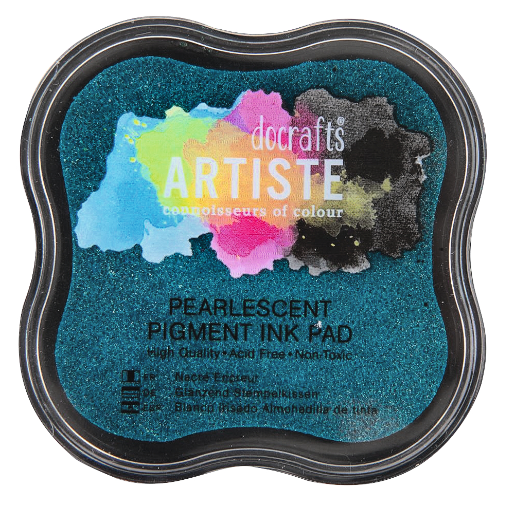 Docrafts Artiste Pearlescent Pigment Stempelkissen AQUA 45mm x 45mm 1 Stück 