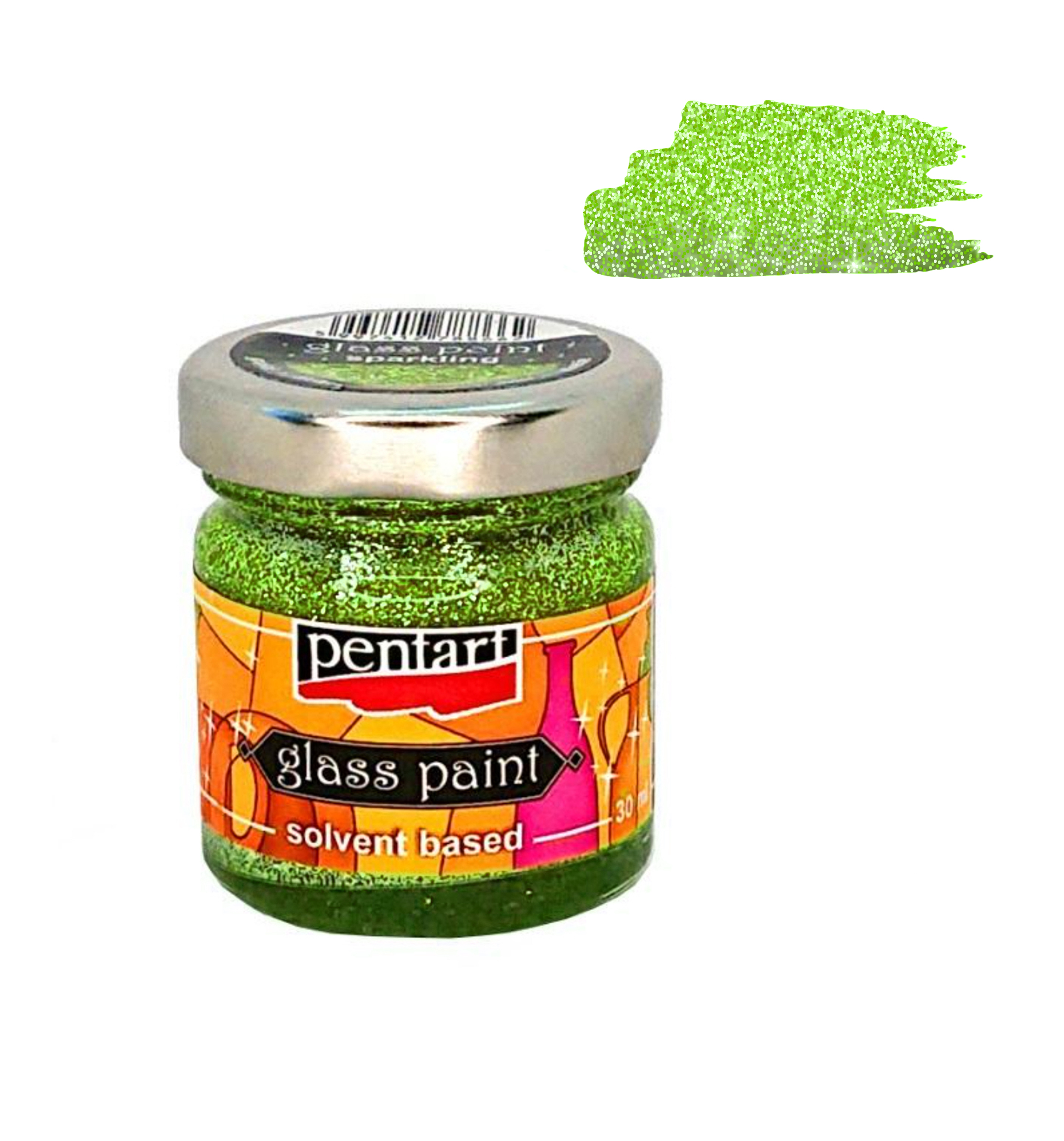 Glass Paint Glitter green